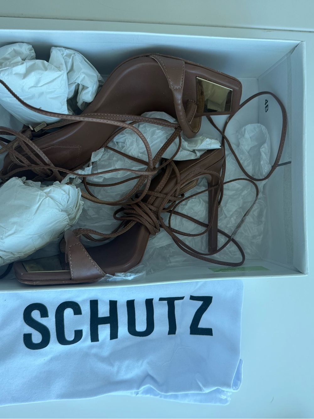 SCHUTZ Like NEW Brown Lace-Up Sandals - Women US 6,5 w BOX and dust bag - Picture 8 of 8